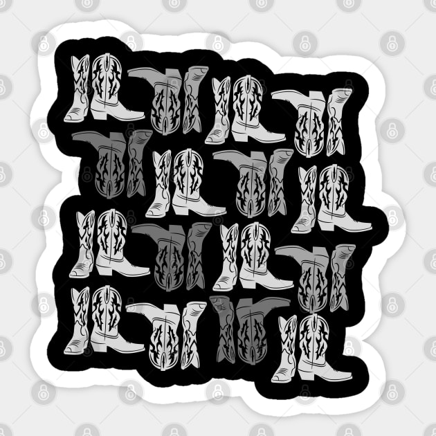Cowboy Boots Western Pattern Sticker by The WYLD Tribe